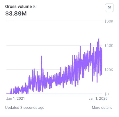 Stripe annual volume dashboard