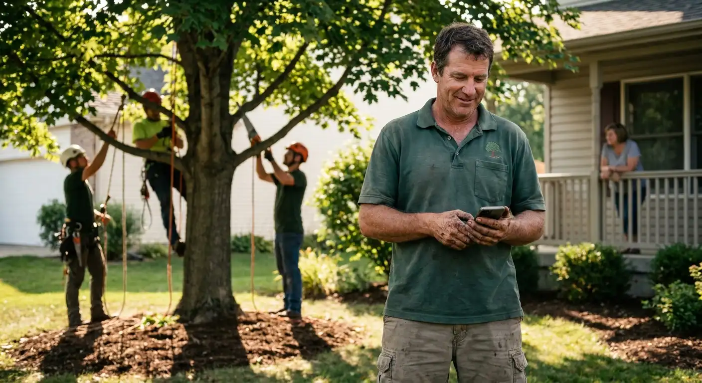 tree service leads on a job site for local service businesses