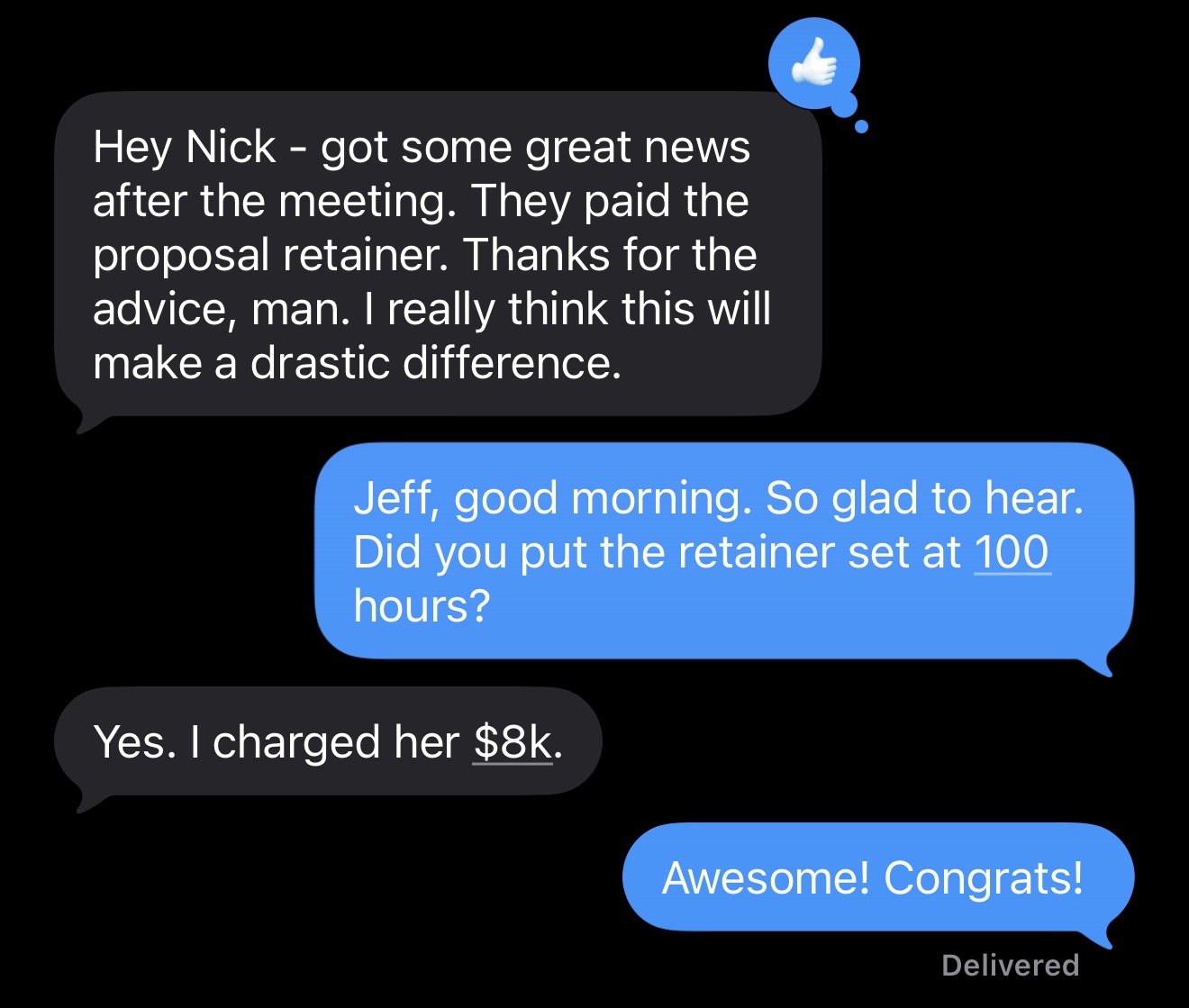 Paid proposal retainer
