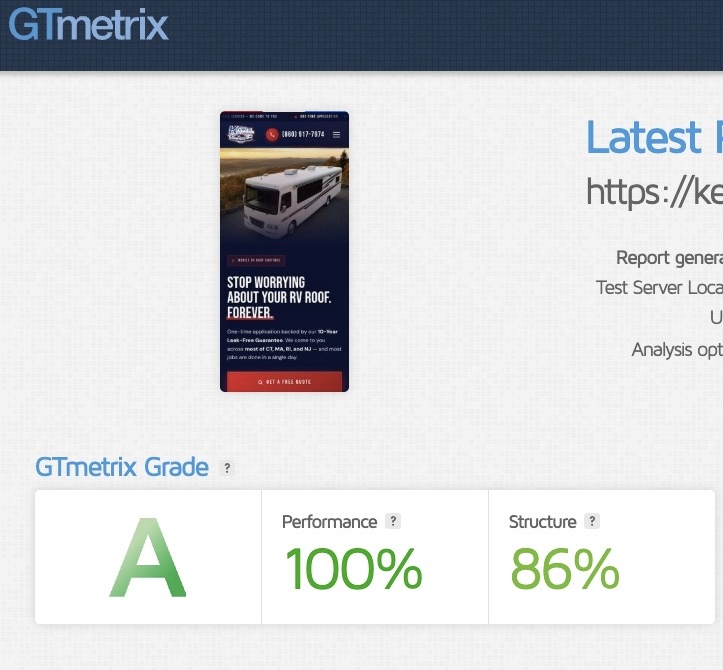 Website Speed proof from a Profit Revive partner