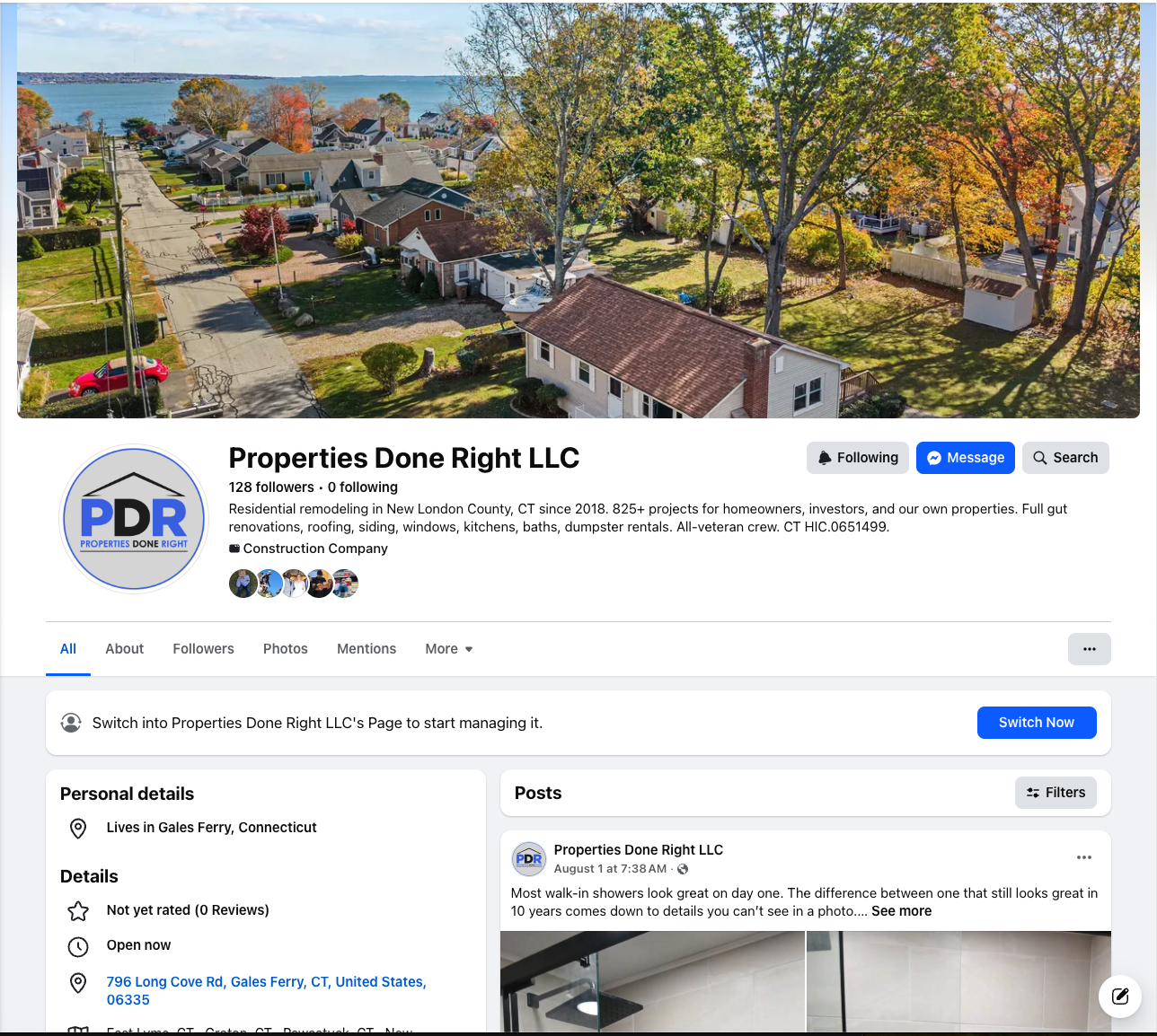 Properties Done Right branded Facebook business page managed by Profit Revive