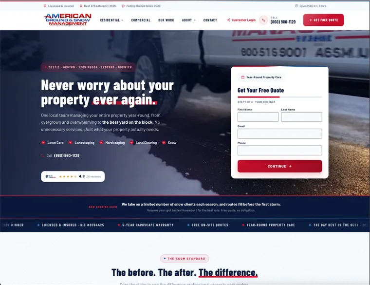 American Ground & Snow's new website built by Profit Revive