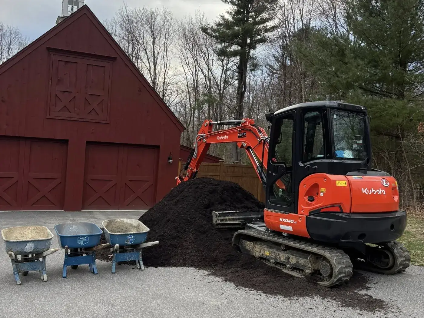Gregory Construction excavator on a job site in Connecticut
